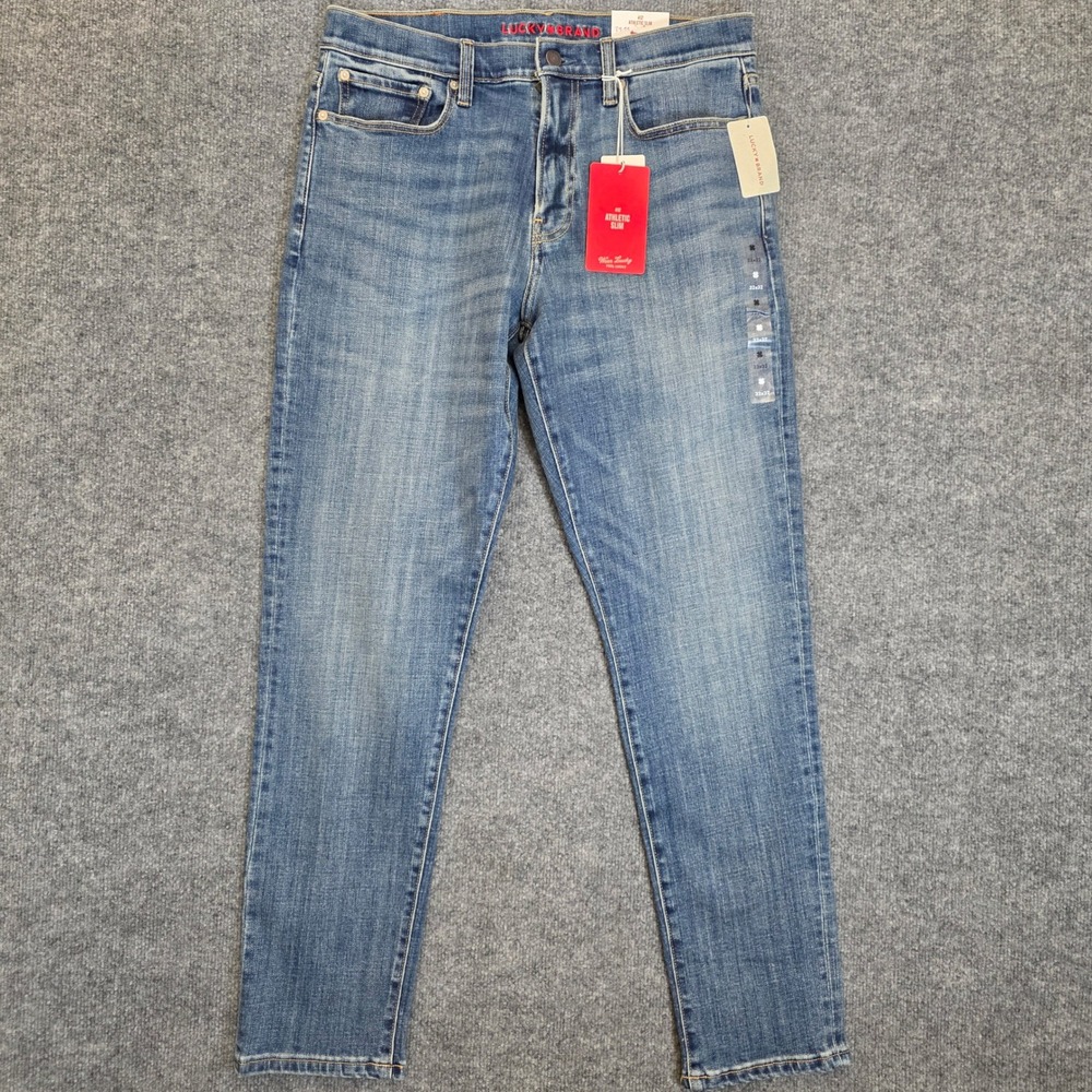 Lucky Brand 412 Athletic Slim Jeans Mens 32 X 32 Blue Denim Stretch Cotton NWT